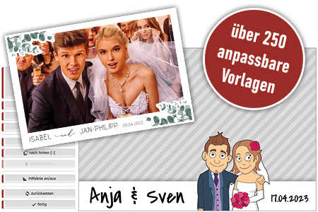 Fotobox mieten und Layout-Designer nutzen